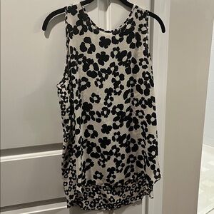 The Loft Black and White Floral Sleeveless Top